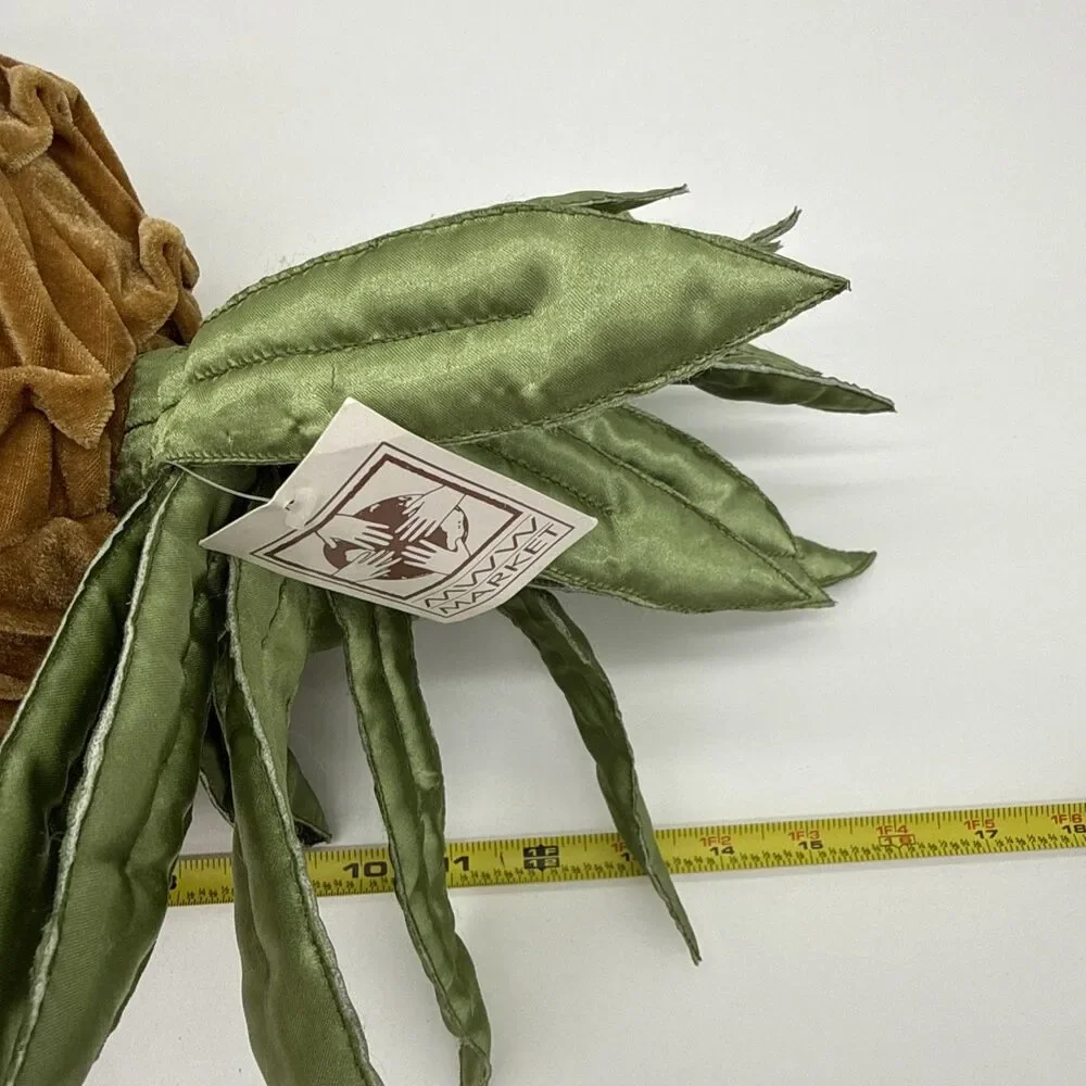 MWW Market Pineapple Plush Throw Pillow Fruit Tropical Velvet Velour
